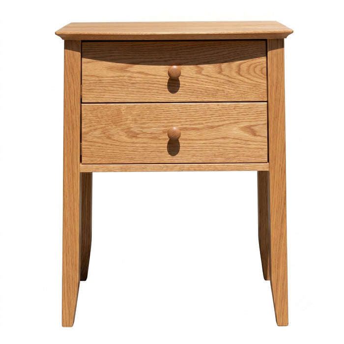 Cottage Two Drawer Nightstand — Oak wood reference; selected finish may differ