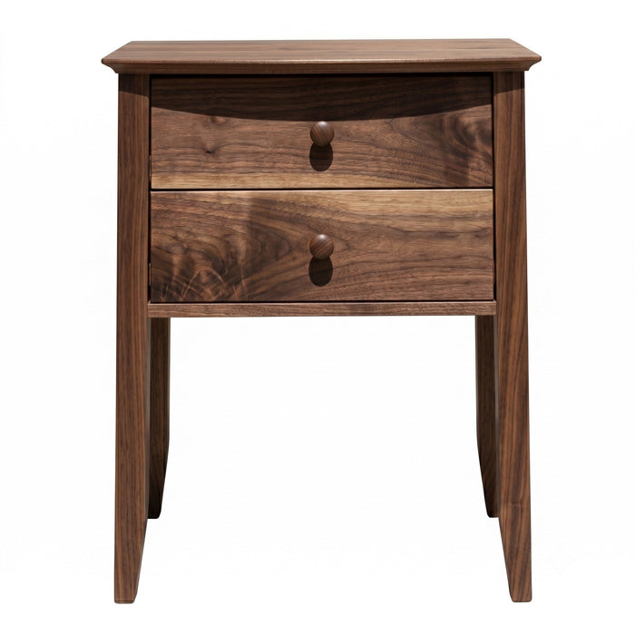 Cottage Two Drawer Nightstand — Walnut wood reference; selected finish may differ