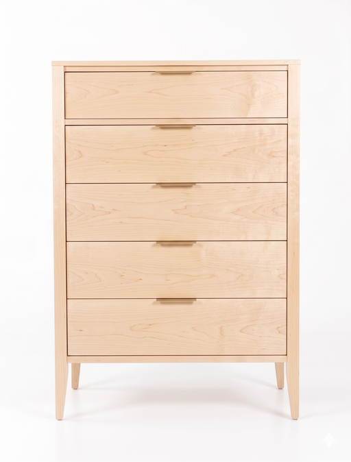 Essex Five Drawer Chest — Maple wood reference; selected finish may differ