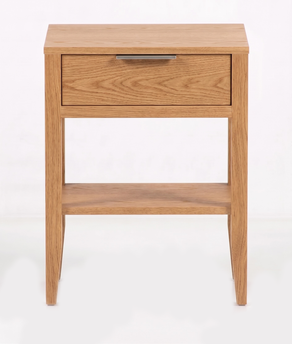 Essex One Drawer Nightstand — Oak wood reference; selected finish may differ