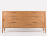 Essex Six Drawer Dresser — Oak wood reference; selected finish may differ