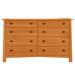 Heritage Eight Drawer Dresser — Cherry wood reference; selected finish may differ