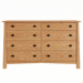 Heritage Eight Drawer Dresser — Oak wood reference; selected finish may differ