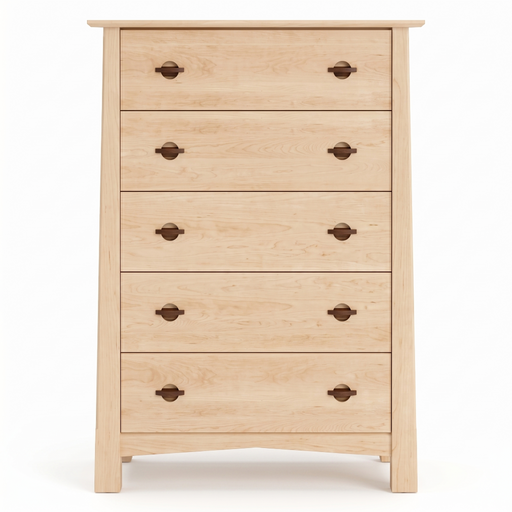 Heritage Five Drawer Chest — Maple wood reference; selected finish may differ