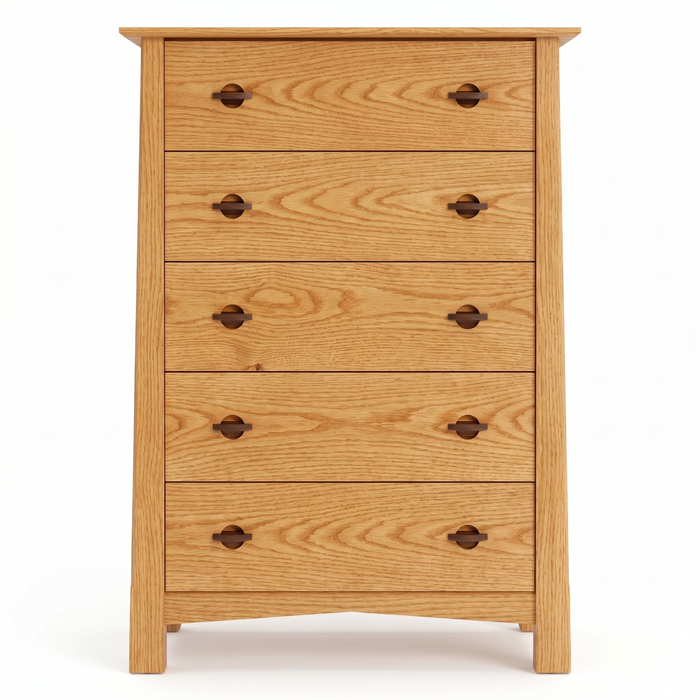 Heritage Five Drawer Chest — Oak wood reference; selected finish may differ