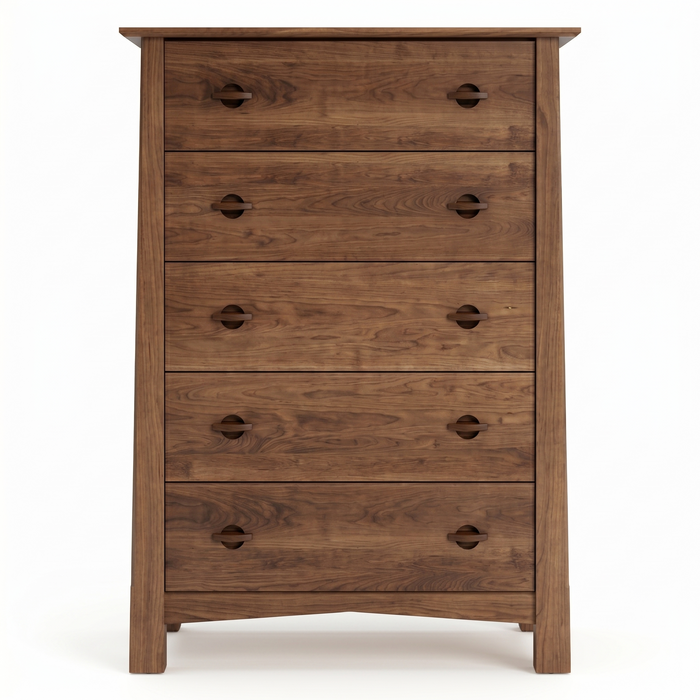 Heritage Five Drawer Chest — Walnut wood reference; selected finish may differ