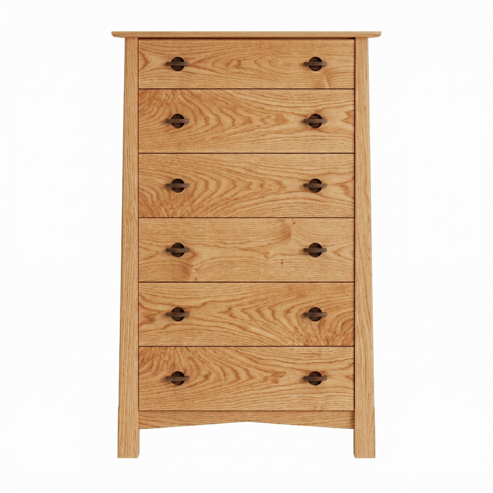 Heritage Six Drawer Chest — Oak wood reference; selected finish may differ