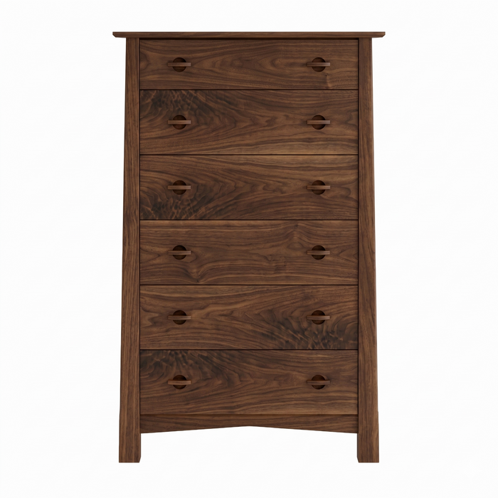 Heritage Six Drawer Chest — Walnut wood reference; selected finish may differ