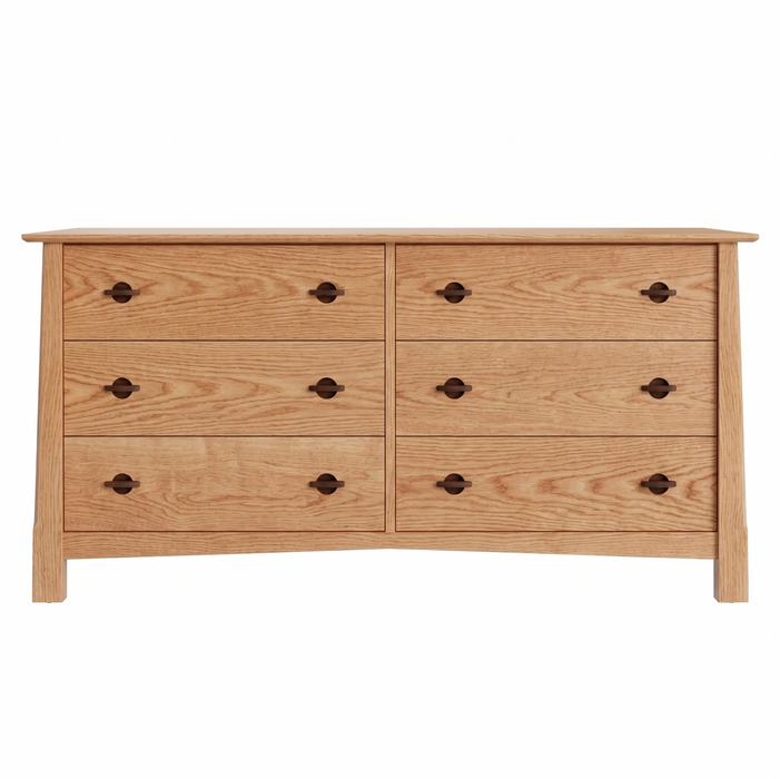 Heritage Six Drawer Dresser — Oak wood reference; selected finish may differ