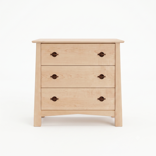 Heritage Three Drawer Chest — Maple wood reference; selected finish may differ