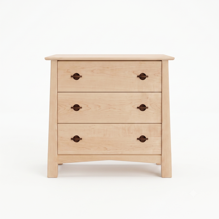 Heritage Three Drawer Chest — Maple wood reference; selected finish may differ