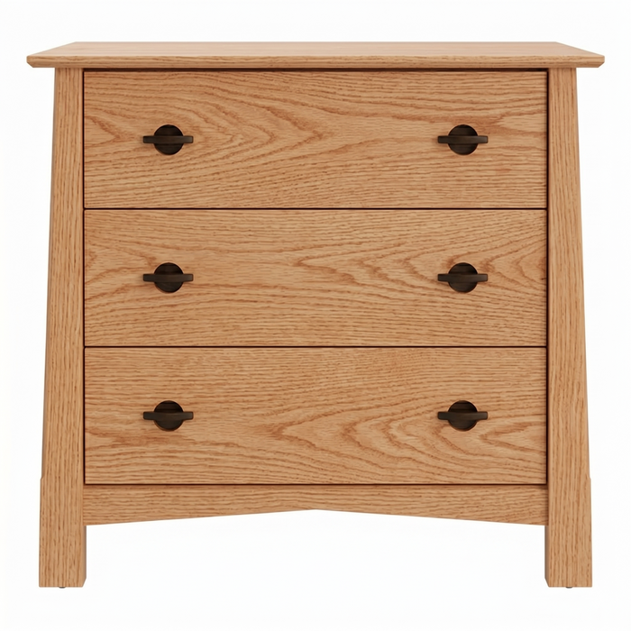 Heritage Three Drawer Chest — Oak wood reference; selected finish may differ