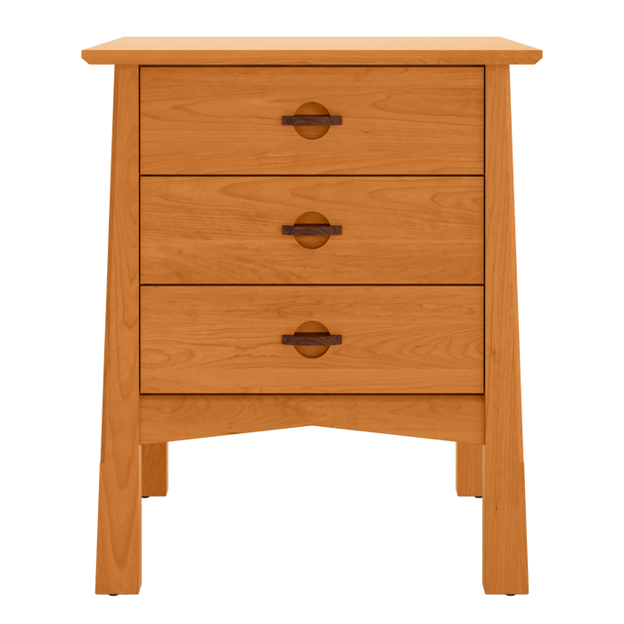 Heritage Three Drawer Nightstand — Cherry wood reference; selected finish may differ