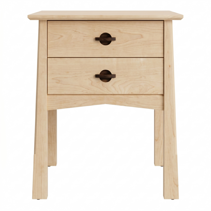 Heritage Two Drawer Nightstand — Maple wood reference; selected finish may differ