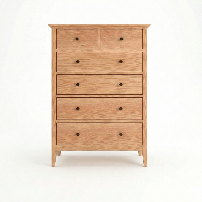 Manchester Six Drawer Chest — Oak wood reference; selected finish may differ