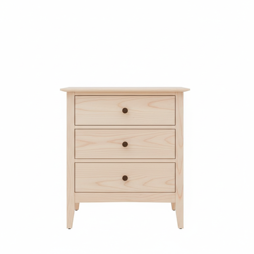 Manchester Three Drawer Nightstand — Maple wood reference; selected finish may differ