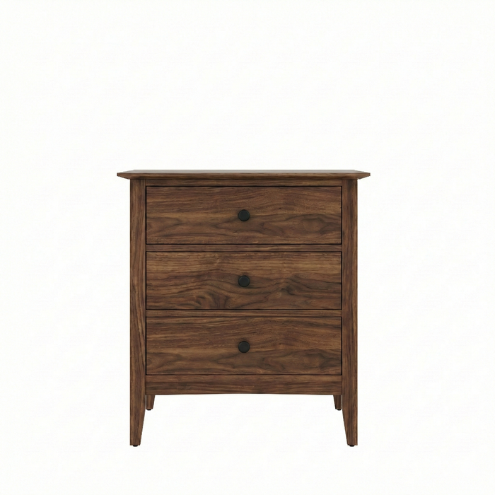 Manchester Three Drawer Nightstand — Walnut wood reference; selected finish may differ