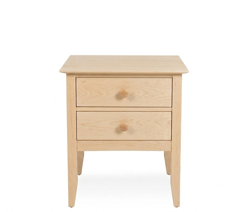 Manchester Two Drawer Nightstand — Maple wood reference; selected finish may differ