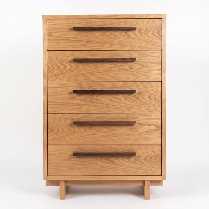 Metro Five Drawer Chest — Oak wood reference; selected finish may differ