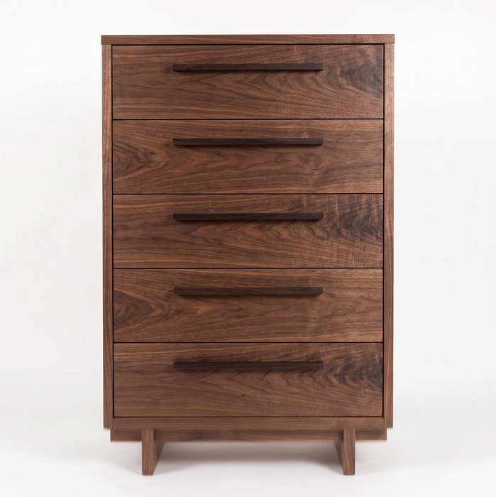 Metro Five Drawer Chest — Walnut wood reference; selected finish may differ
