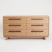 Metro Six Drawer Dresser — Oak wood reference; selected finish may differ