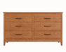 Norwich Six Drawer Double Dresser — Cherry wood reference; selected finish may differ