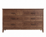 Norwich Six Drawer Double Dresser — Walnut wood reference; selected finish may differ
