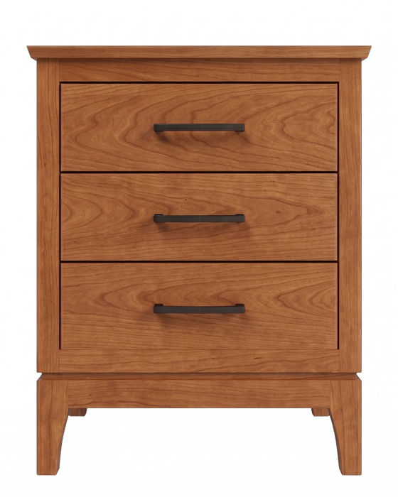Norwich Three Drawer Nightstand — Cherry wood reference; selected finish may differ