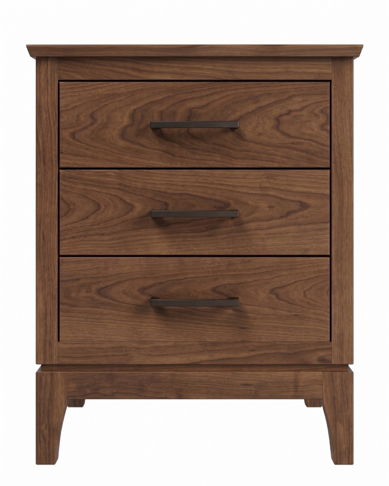 Norwich Three Drawer Nightstand — Walnut wood reference; selected finish may differ