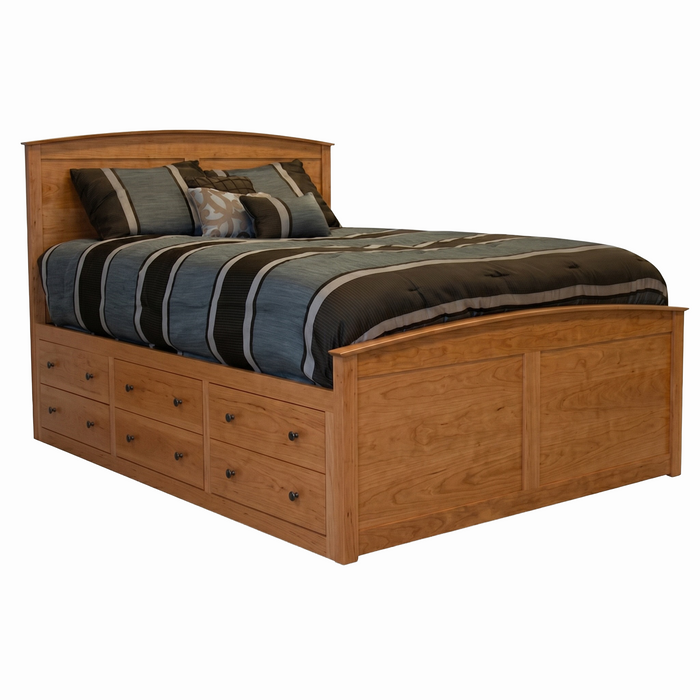 Shoreline Captains Panel Bed 6x6 — Cherry wood reference; selected finish may differ