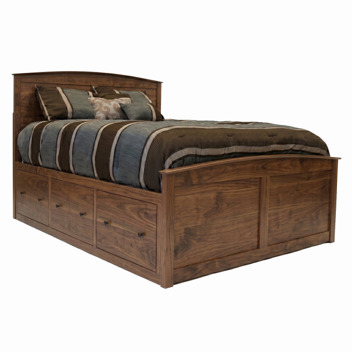Shoreline Captains Panel Bed 3x3 — Walnut wood reference; selected finish may differ