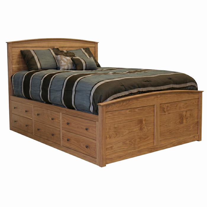 Shoreline Captains Panel Bed 6x6 — Oak wood reference; selected finish may differ