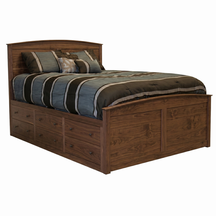 Shoreline Captains Panel Bed 6x6 — Walnut wood reference; selected finish may differ