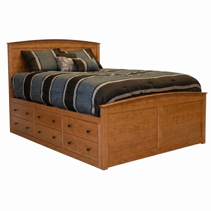 Shoreline Captains Panel Bed 6x3 — Cherry wood reference; selected finish may differ