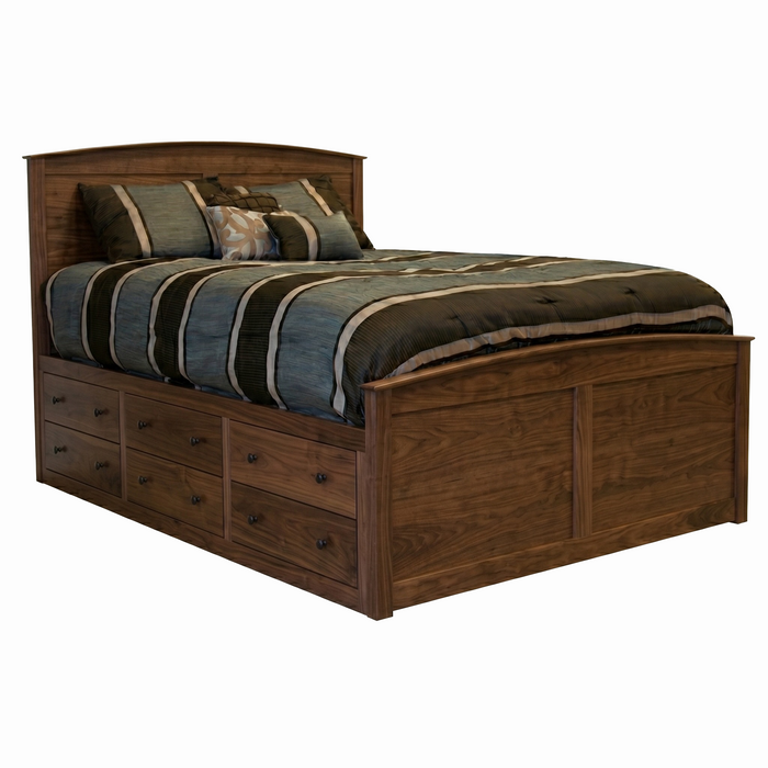 Shoreline Captains Panel Bed 6x3 — Walnut wood reference; selected finish may differ
