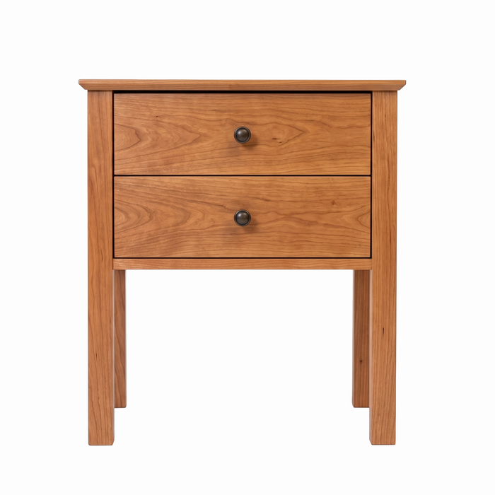 Shoreline Two Drawer Nightstand — Cherry wood reference; selected finish may differ