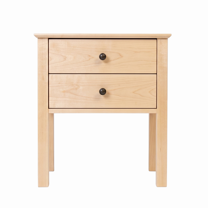 Shoreline Two Drawer Nightstand — Maple wood reference; selected finish may differ