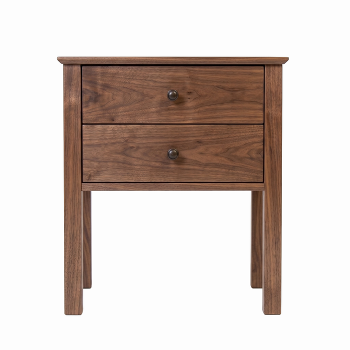 Shoreline Two Drawer Nightstand — Walnut wood reference; selected finish may differ