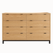 Solace Eight Drawer Dresser — Oak wood reference; selected finish may differ