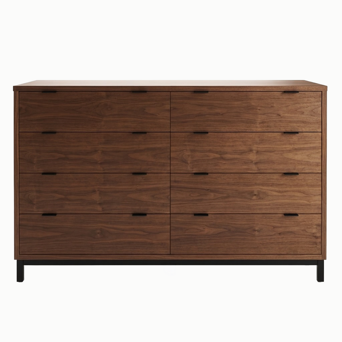 Solace Eight Drawer Dresser — Walnut wood reference; selected finish may differ