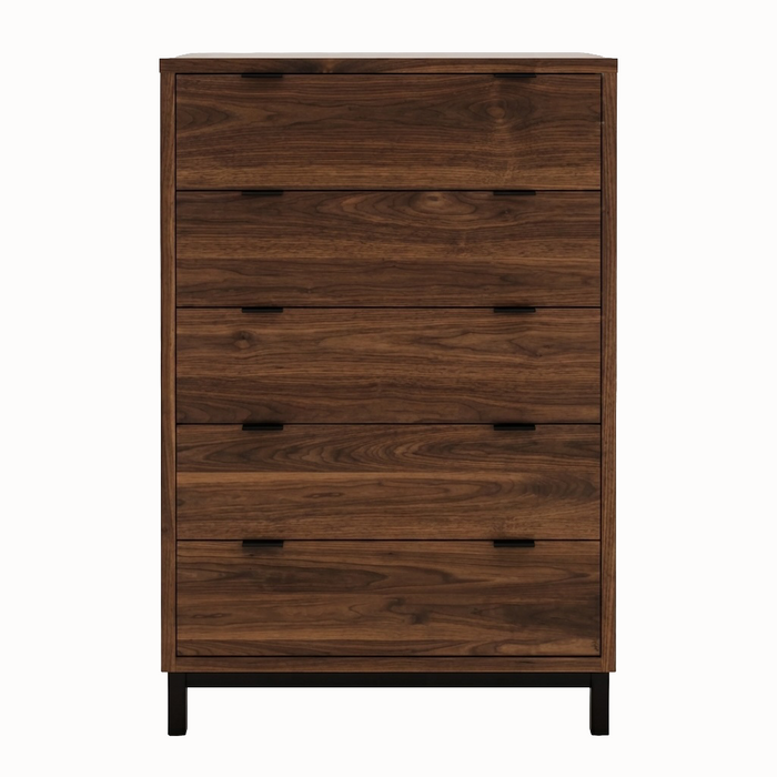 Solace Five Drawer Chest — Walnut wood reference; selected finish may differ