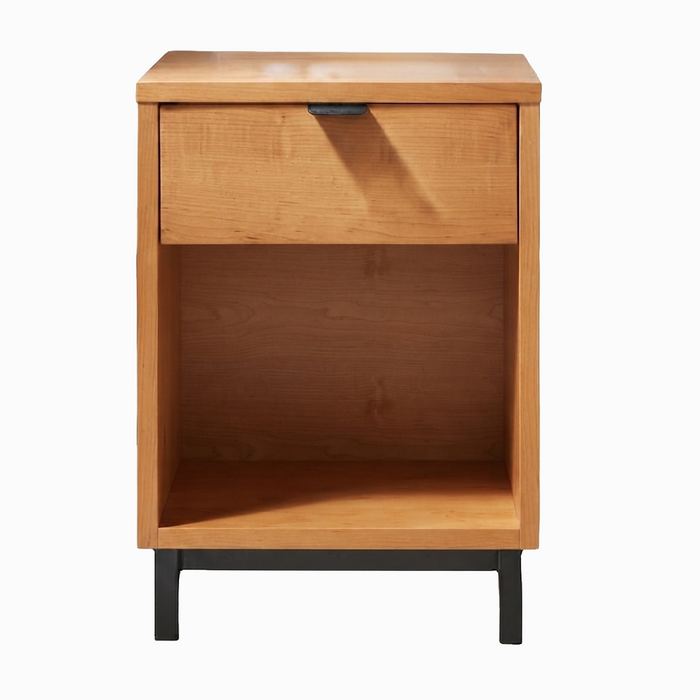 Solace One Drawer Nightstand — Cherry wood reference; selected finish may differ
