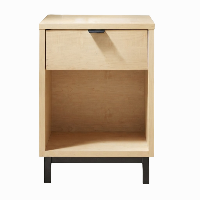 Solace One Drawer Nightstand — Maple wood reference; selected finish may differ