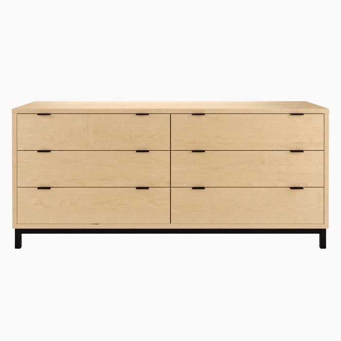 Solace Six Drawer Dresser — Maple wood reference; selected finish may differ