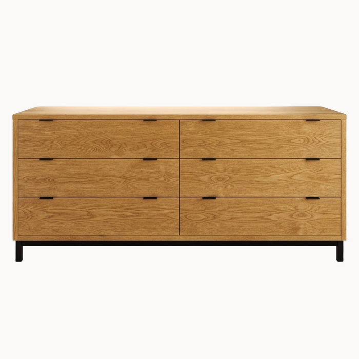 Solace Six Drawer Dresser — Oak wood reference; selected finish may differ