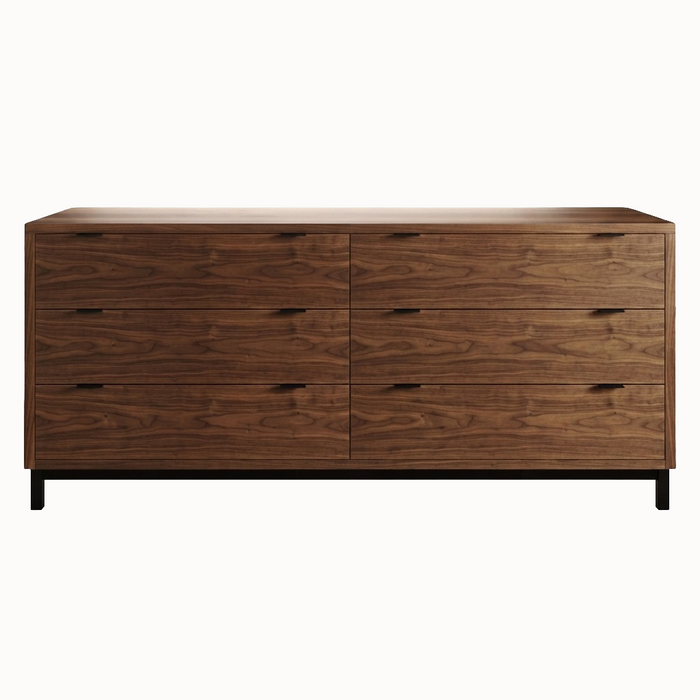 Solace Six Drawer Dresser — Walnut wood reference; selected finish may differ
