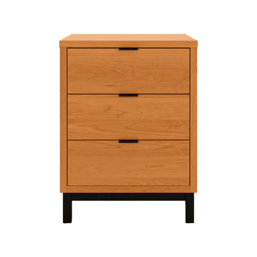 Solace Three Drawer Nightstand — Cherry wood reference; selected finish may differ