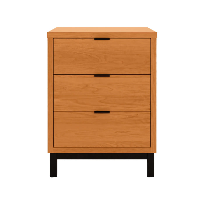 Solace Three Drawer Nightstand — Cherry wood reference; selected finish may differ
