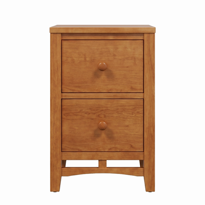 Stratton Two Drawer Nightstand — Cherry wood reference; selected finish may differ