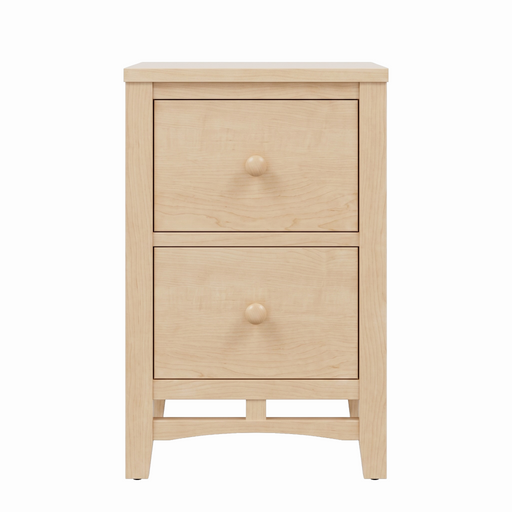 Stratton Two Drawer Nightstand — Maple wood reference; selected finish may differ
